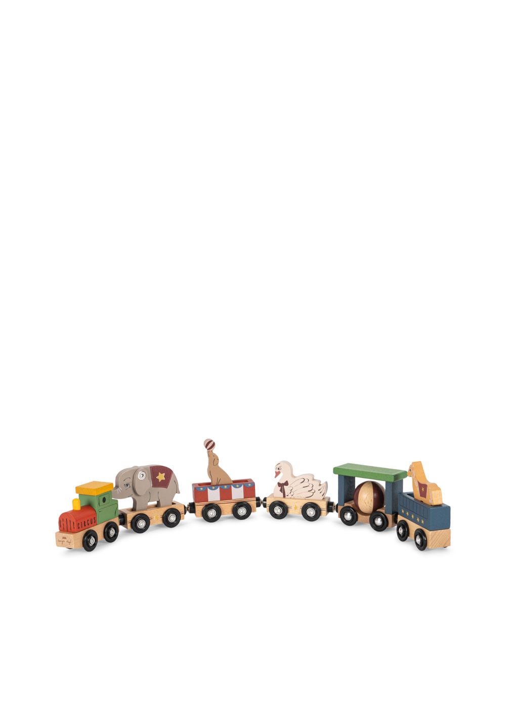 WOODEN ANIMAL TRAIN FSC - MULTI【Konges Sloejd コンゲススロイド