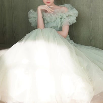 ボリュームチュール ロングドレス D1137 | 演奏会・ステージ