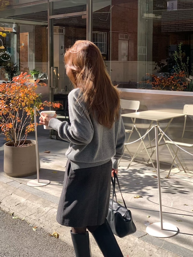 (予約) verveine / Siena fox unbalance knit 3color