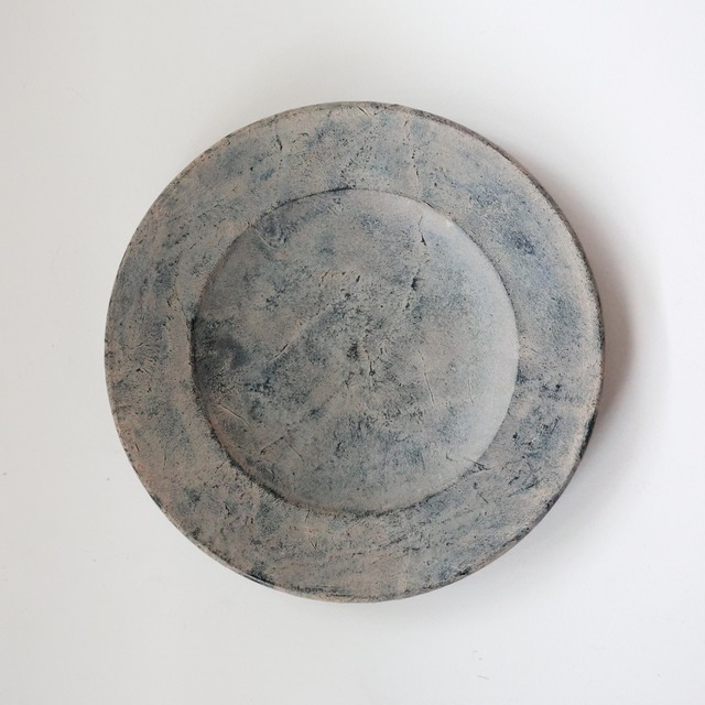 眞島 拓 - 白漆 × 和紙 8寸リム皿 #04 (made in Japan)