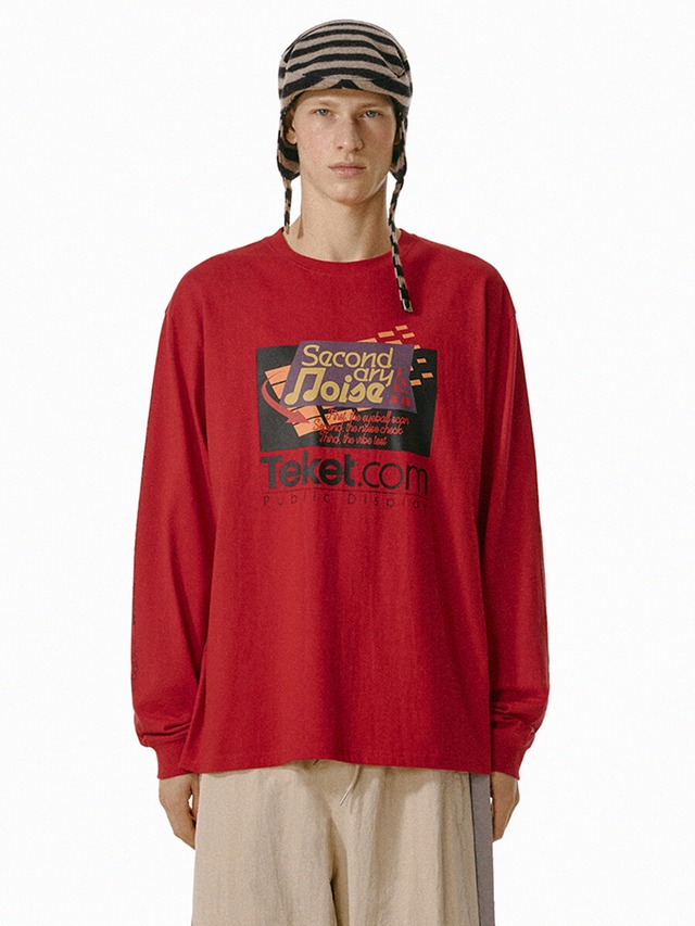 [TEKET] Secondary Noise L/S Tee Red 正規品 韓国ブランド 韓国ファッション 韓国代行 日本 店舗 テケット