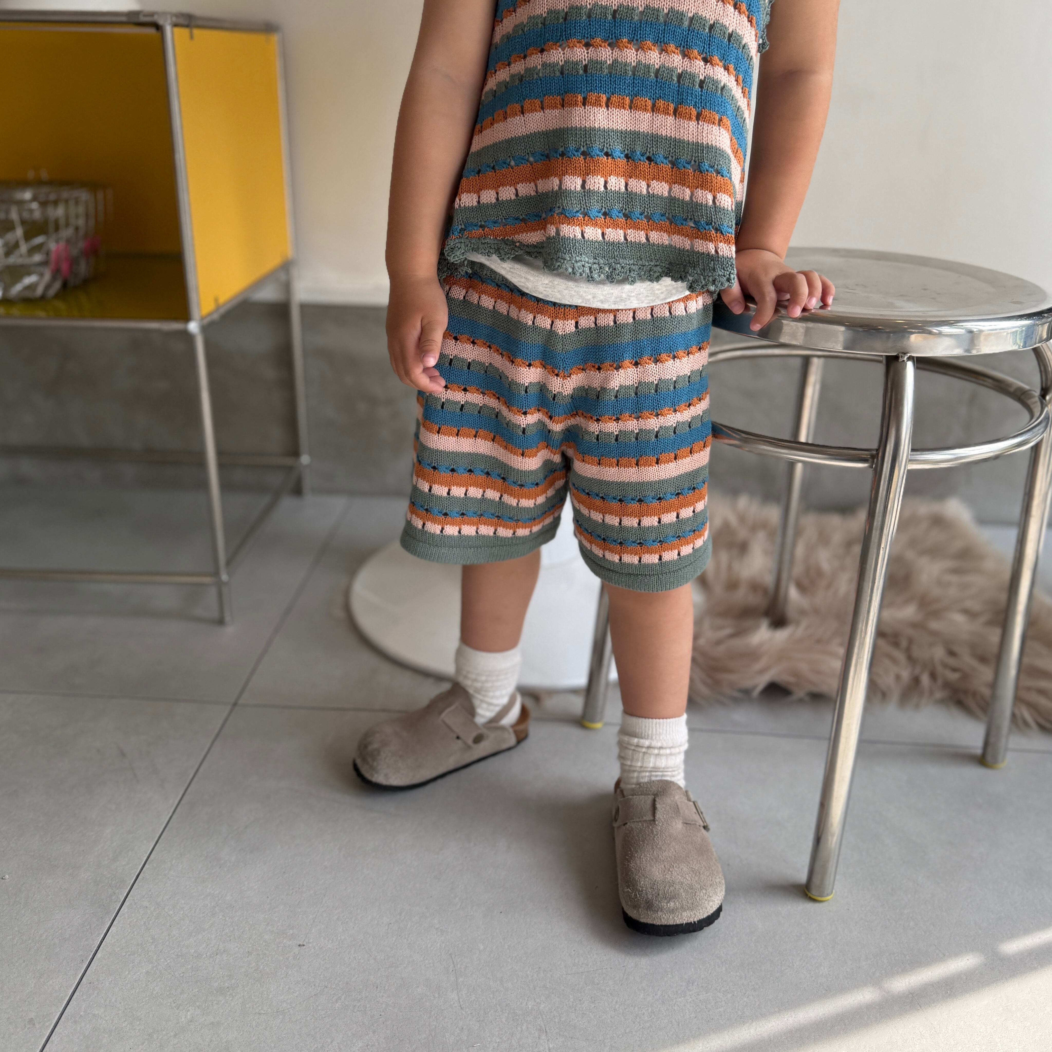 【&pal】openwork knitting short pants