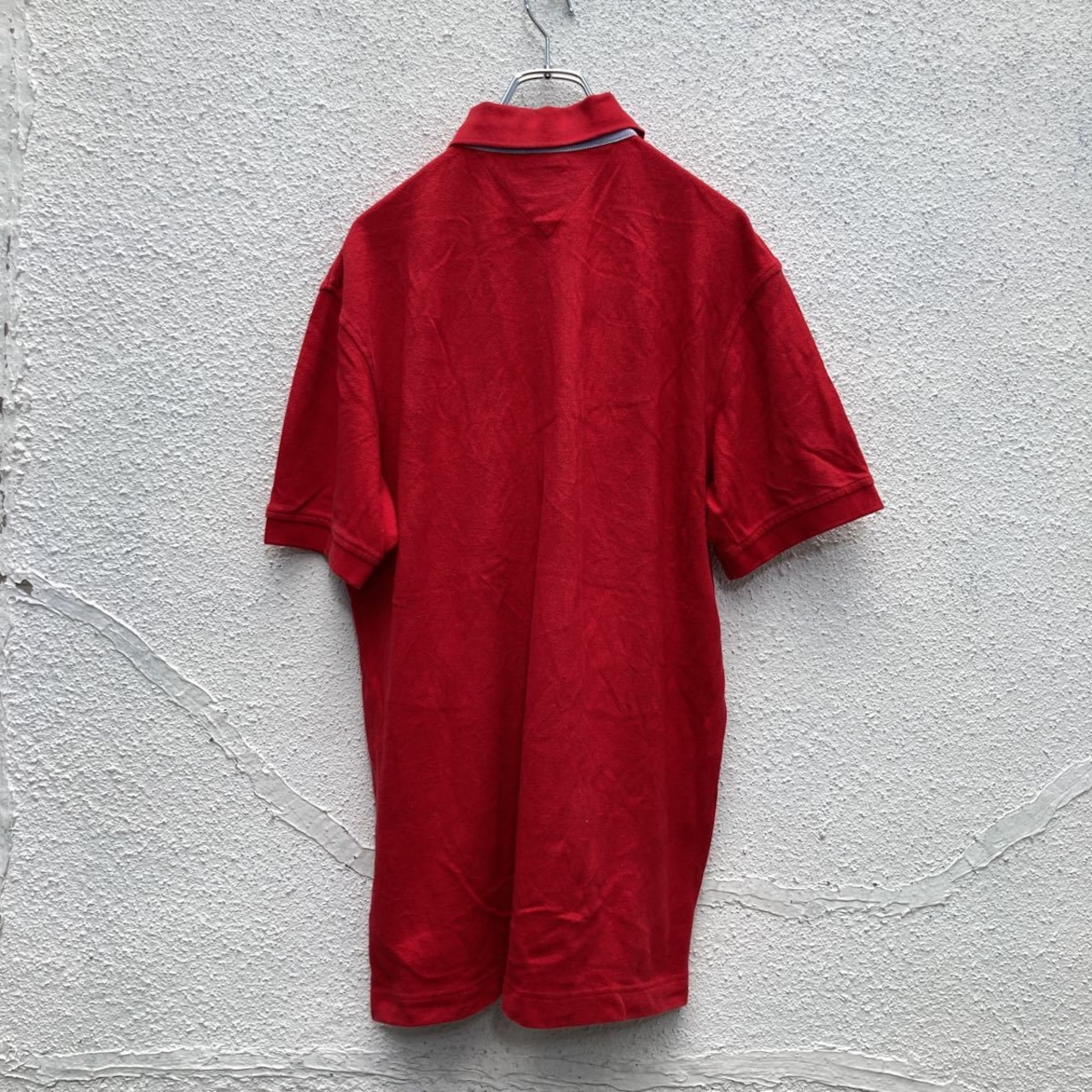 90s TOMMY HILFIGER 半袖 ポロシャツ Mサイズ トミーヒルフィガー 赤 