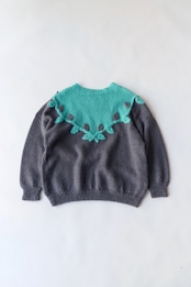 Ramune green bicolor mohair sweater