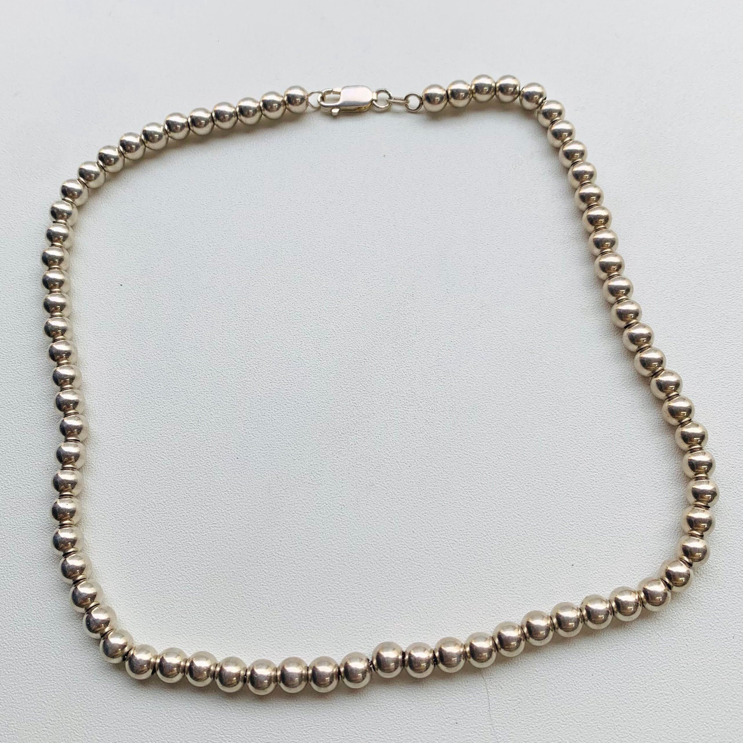 Italyシルバー925・6mmボールビーズネックレス（41.5cm） | Milo 