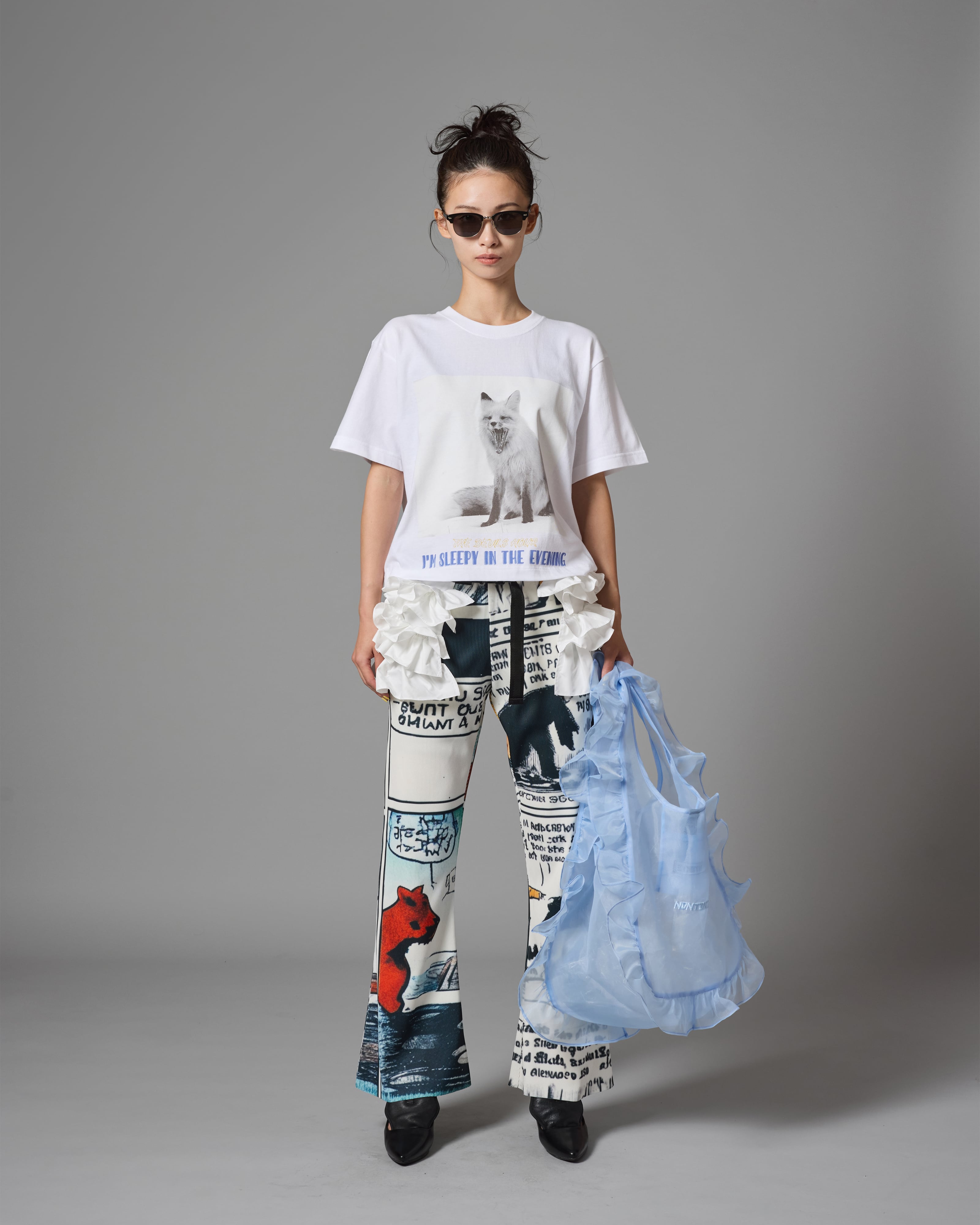 NON TOKYO ノントーキョー】 / PRINT RIB FLARE PANTS プリントリブ