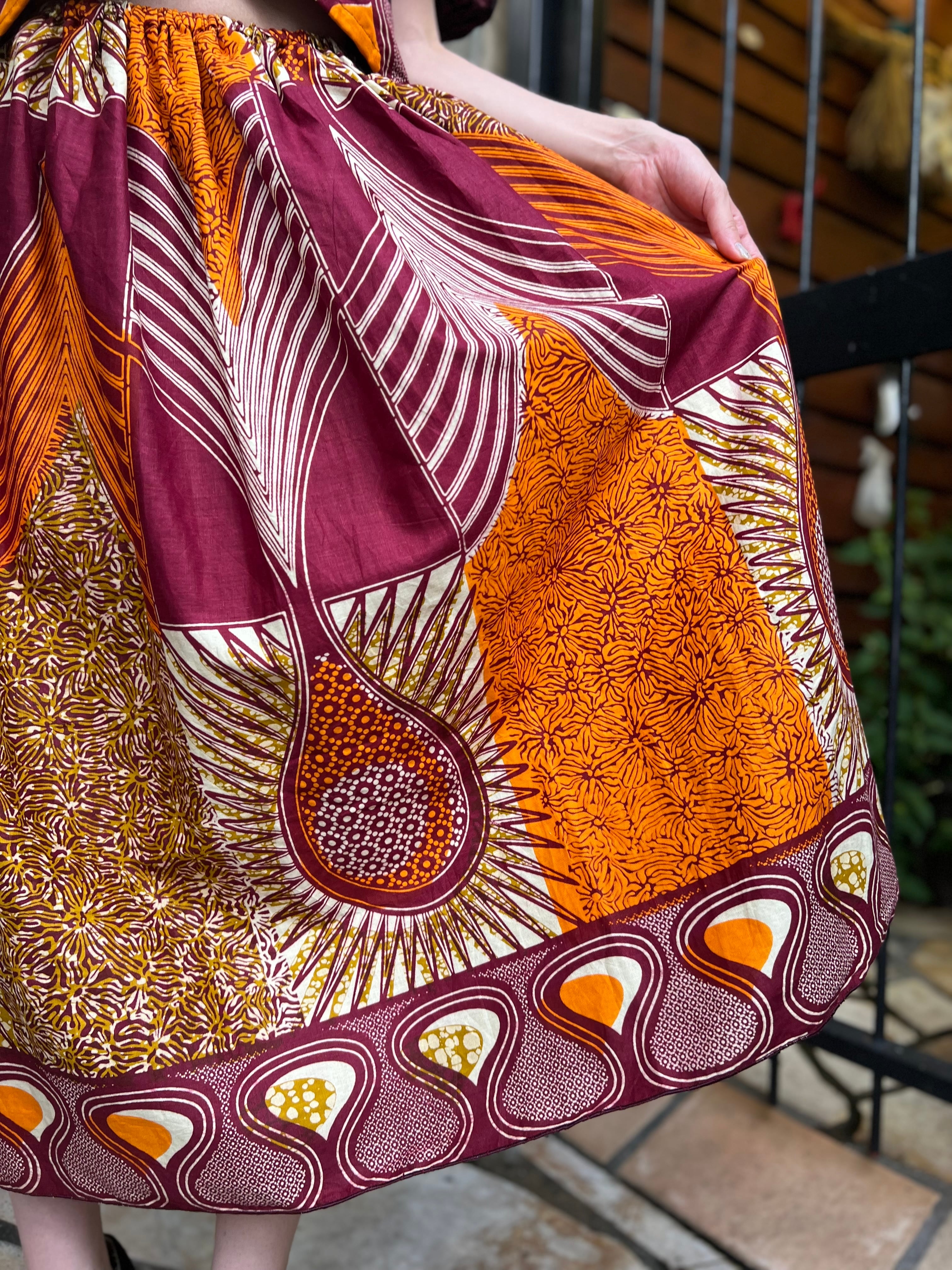 Vintage african batik cotton poly set up ( ヴィンテージ アフリカン