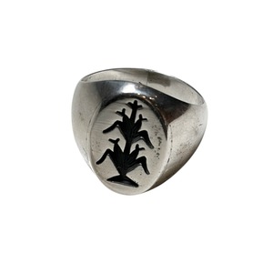hopi silver signet ring "corn"