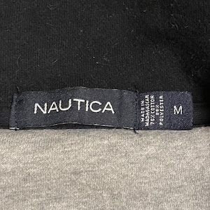 【NAUTICA】ハーフジップ スウェット プルオーバー 刺繍ロゴ ワンポイントロゴ M カンガルーポケット ノーティカ US古着