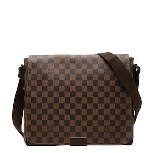ルイ ヴィトン ダミエ ディストリクトMM ショルダーバッグ N41212 ブラウン PVC レザー レディース LOUIS VUITTON 【中古】