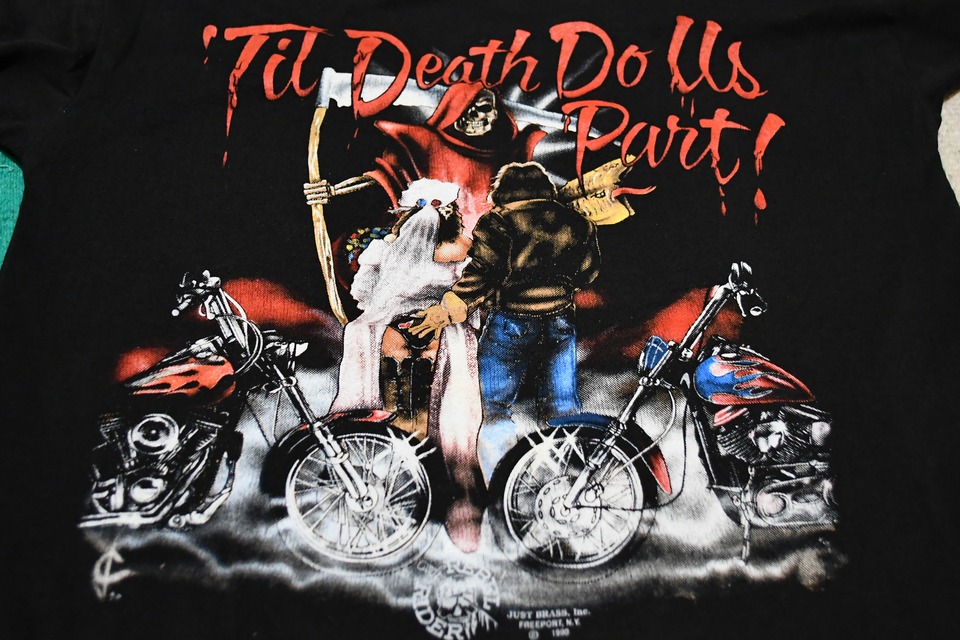 90's JUST BRASS INC Death God T-shirt  古着屋 ビンテージ EGGMAN Used Clothing