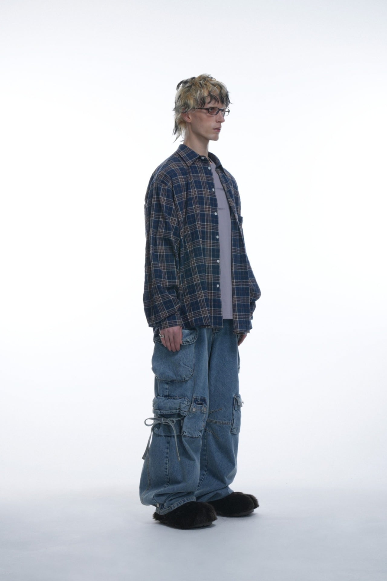 GRAILZ] OVERSIZE CHECK SHIRTS [BLUE] | PAY ID