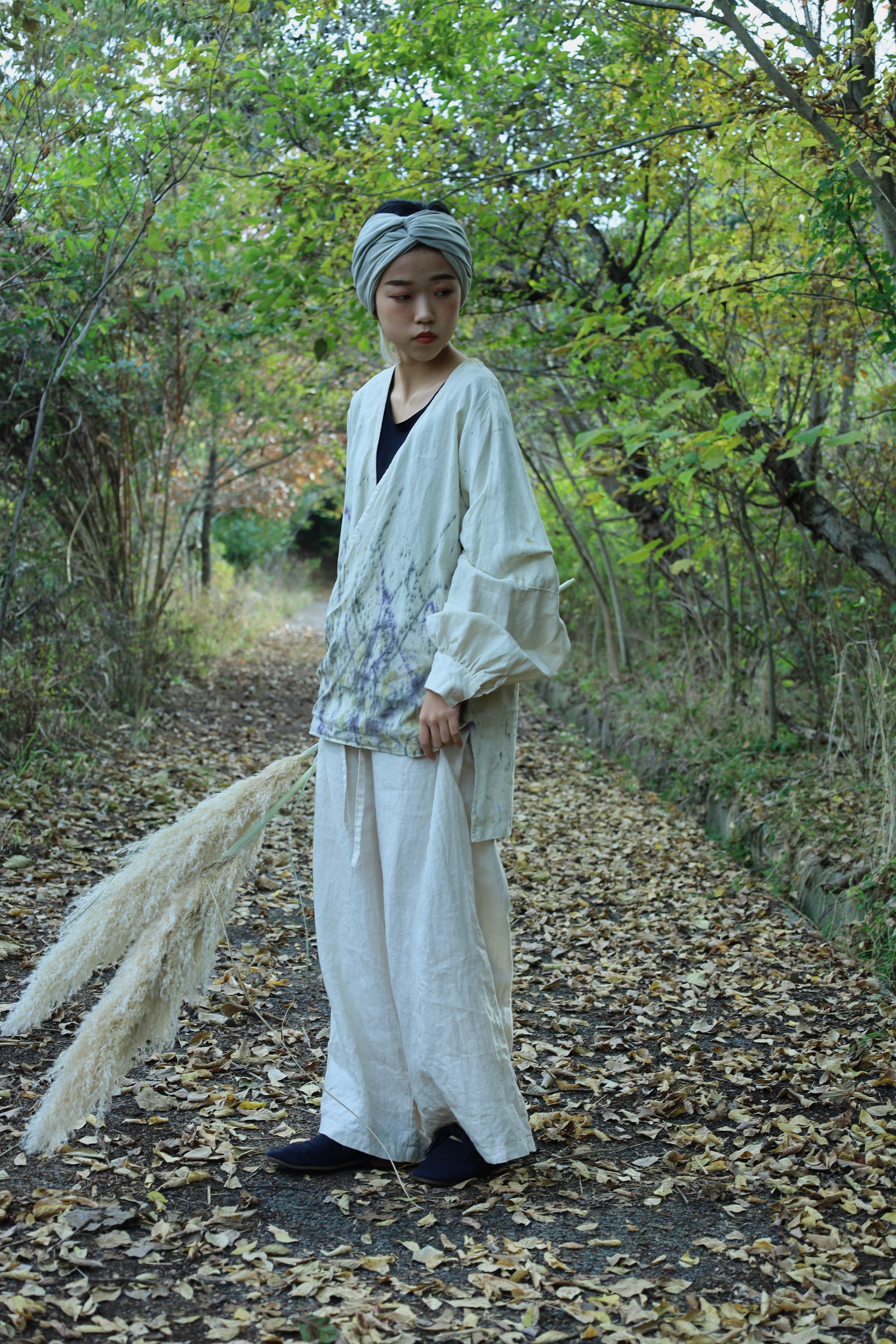 straight pants 〈cream / linen〉 | 衣蒼