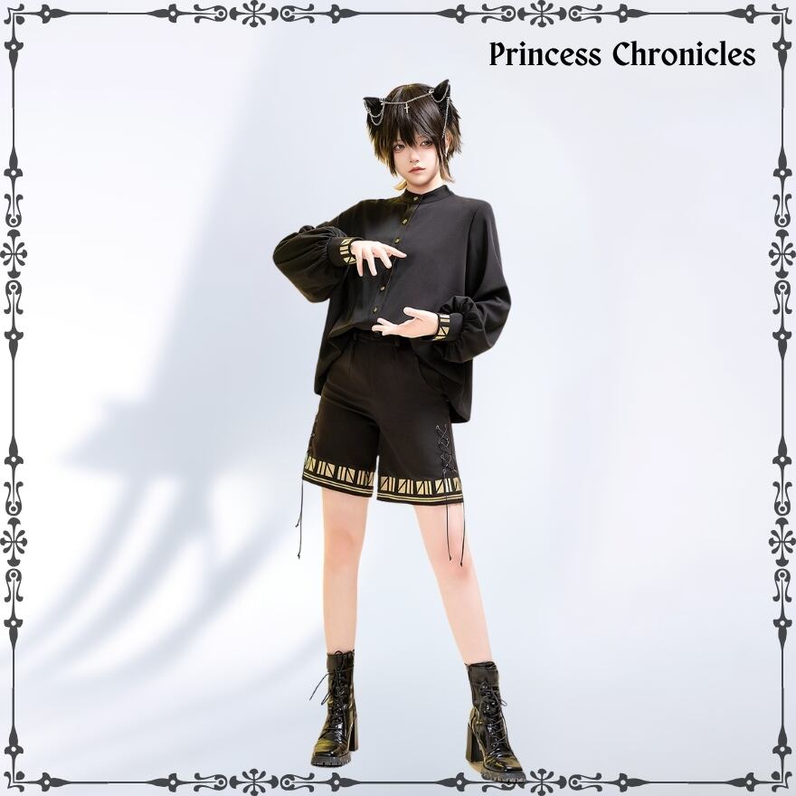 王子系ロリィタ 黒猫シャツ×ブラウス 少年装向け｜WithU | ゴスロリ