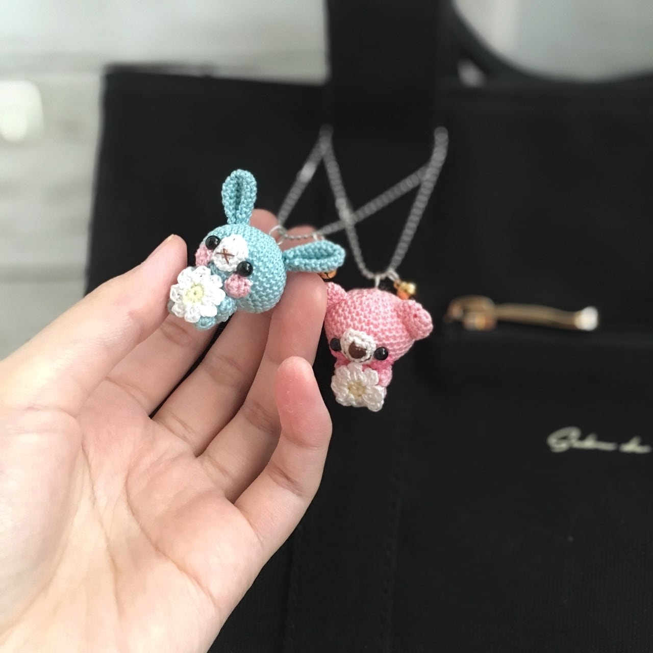 チャーム ミニストラップ ハンドメイド 2点♡お花とさくらんぼ