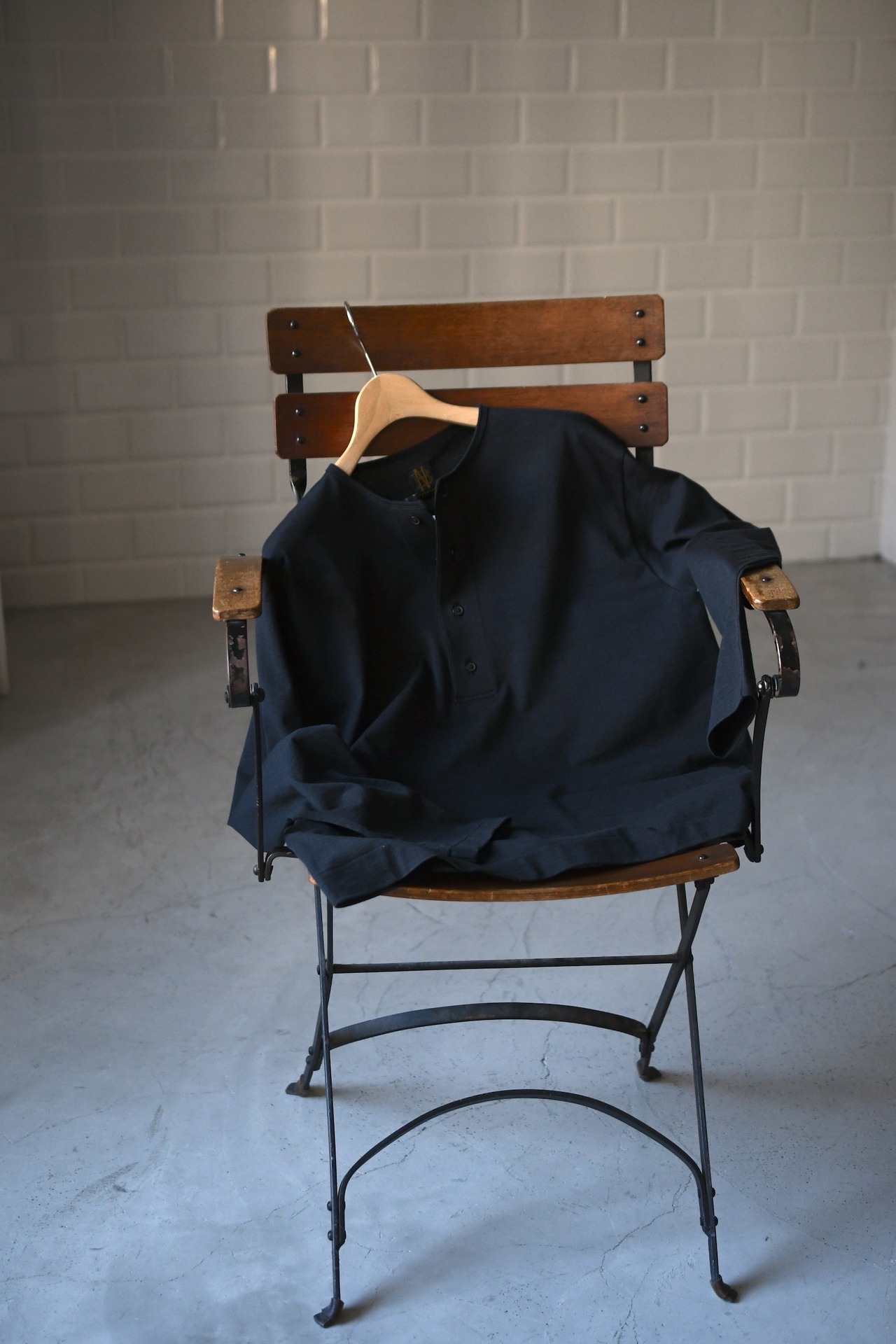 BATONER / SLUB MIX SLEEPING LONG SLEEVE T-SHIRT (Black)