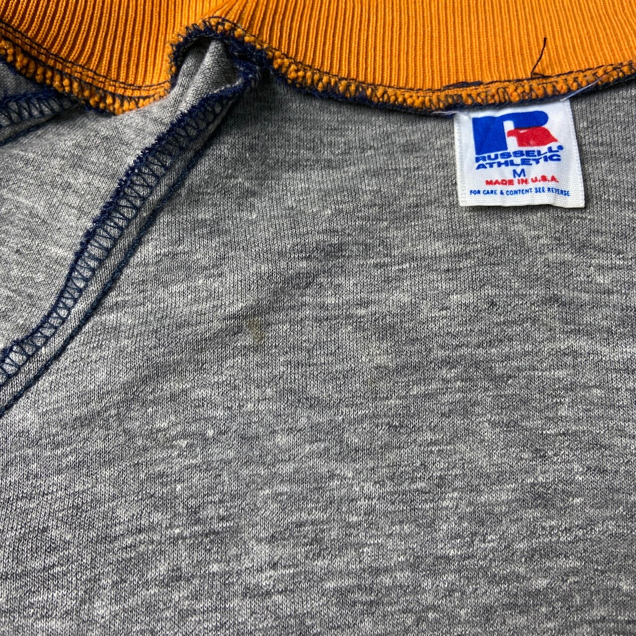 90年代 USA製 RUSSELL ATHLETIC カレッジロゴ ワッペン ナイロンサテン 