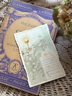 フランスアンティーク Holy Card ホーリーカード プルミエール コミュニオン 1908年 聖杯 フラワー 額装 コレクション 撮影小物