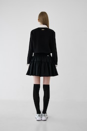 GOXO ゴーエックスオー スマイルハートシャツVネックマンツーマン ブラック