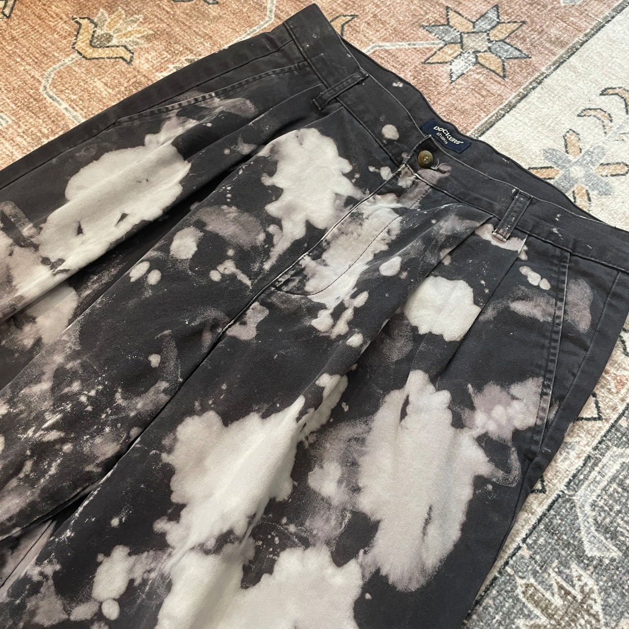 90s / DOCKERS / BLEACHING CAMOUFLAGE CHINO / ALTERED