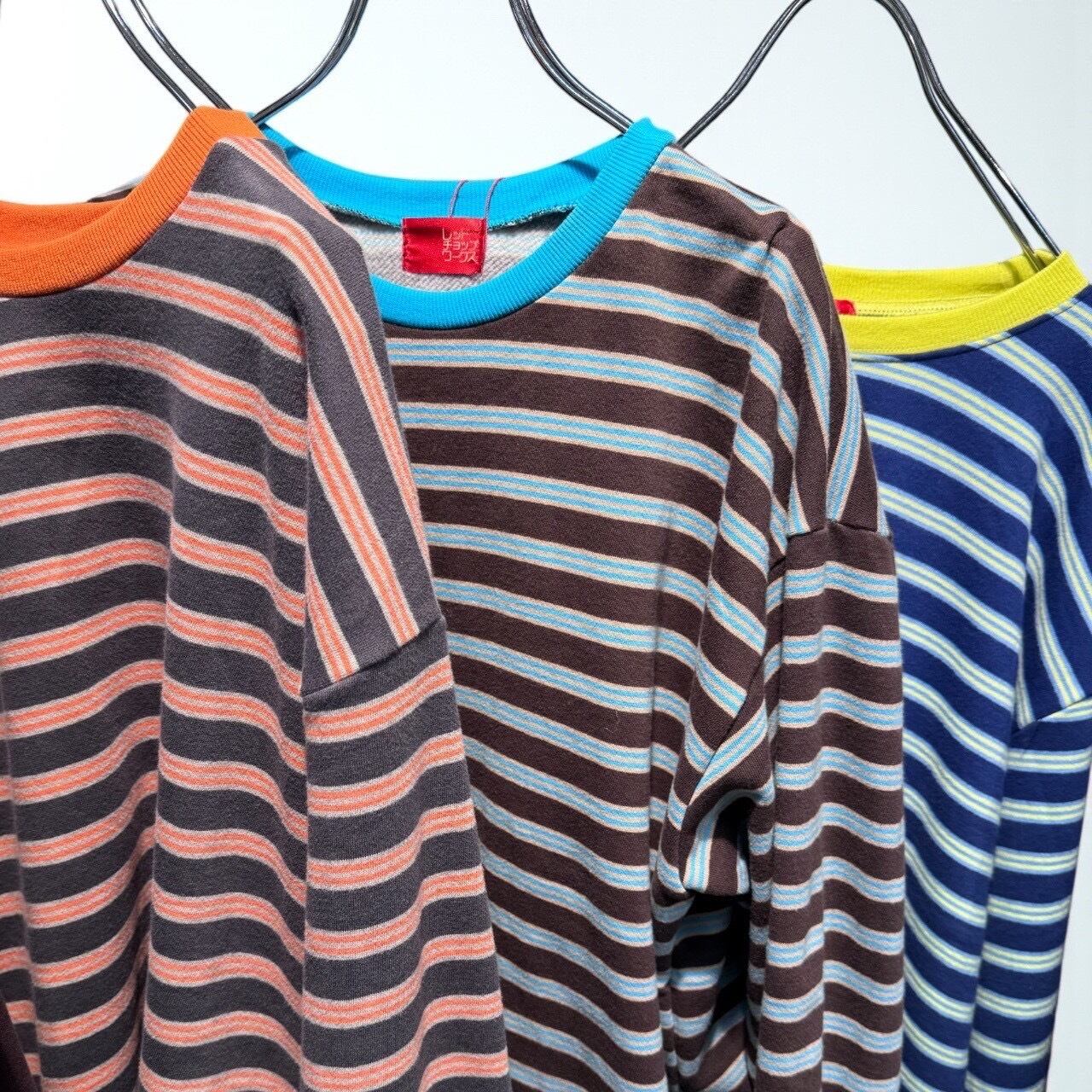 HC様専用ページ:新ブランドお取り扱い記念12/21(日)まで送料無料《 12月下旬入荷 》【 RED CHOP WORKS 】裏起毛ふわふわボーダーロンT オレンジなど2点