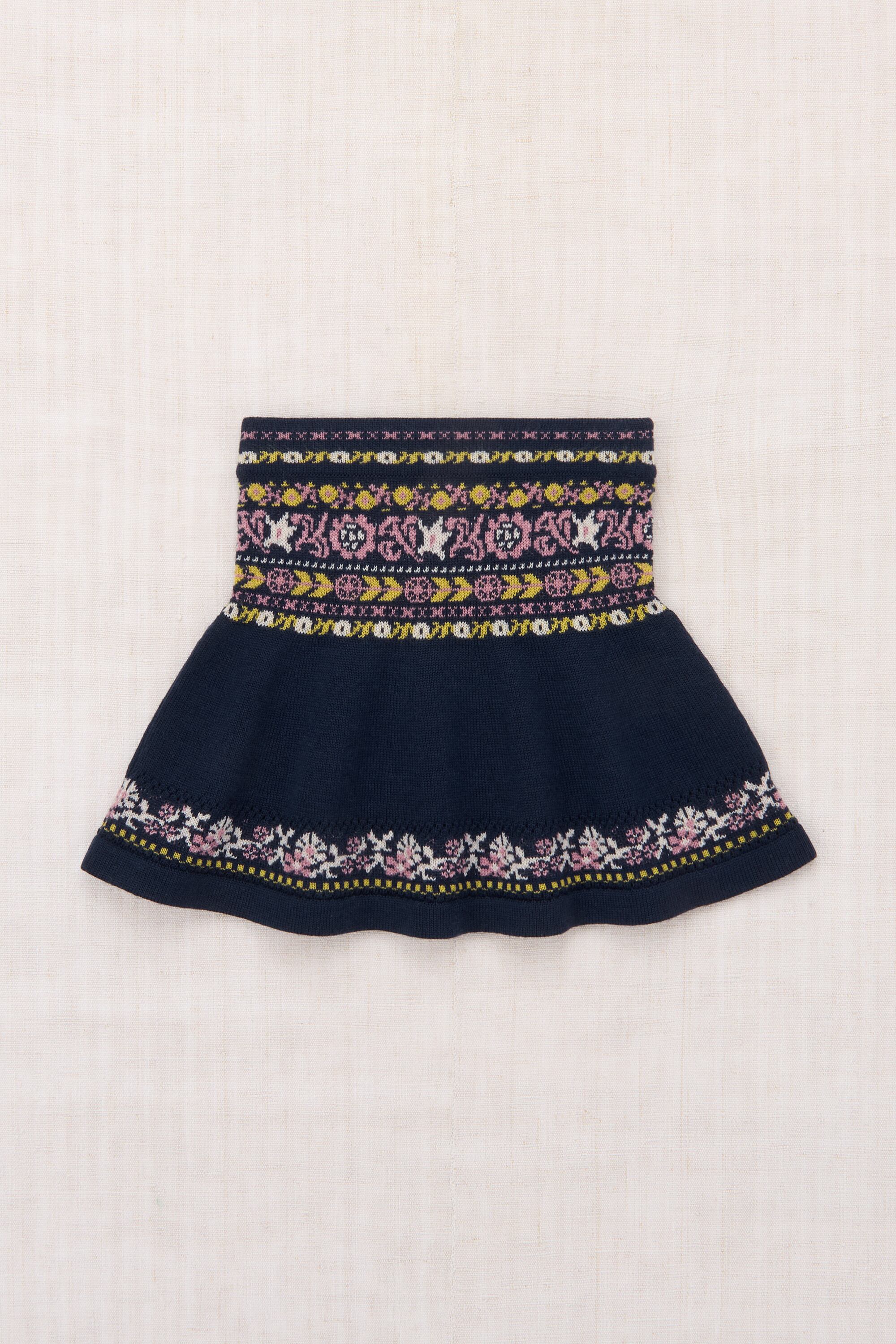 KIDS【Misha & Puff】25 winter drop1 / Fiona Skirt / Ink Eyelet Ribbon / 8y