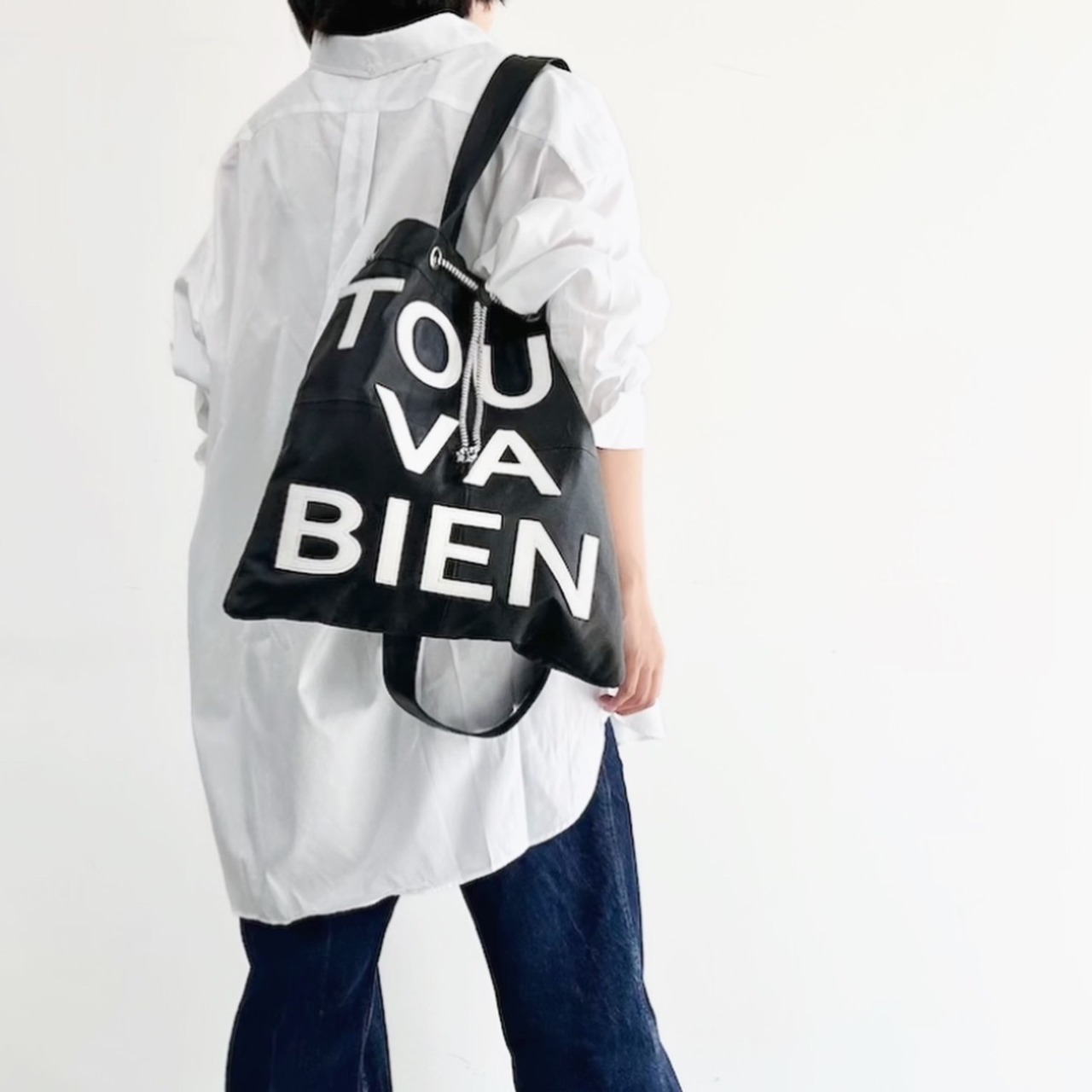 アンバサンド Ampersand embroidery leather bag L