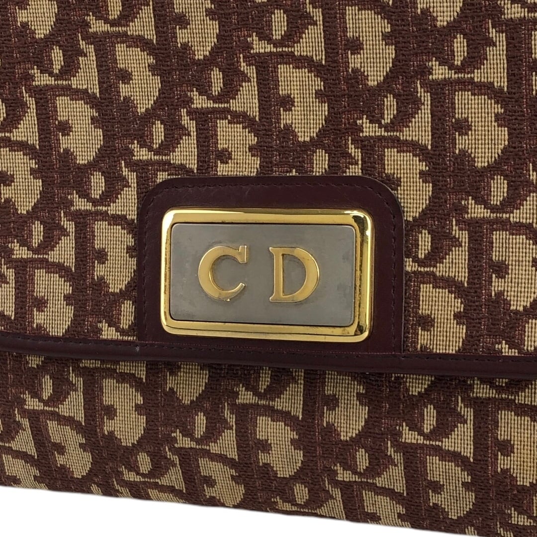 ★Christian Dior  クリスチャン ディオール  トロッター ショルダーバッグ ブラウン CD ジャガード チェーン mdfdd4 Christian Dior クリスチャン ディオール トロッター ショルダーバッグ