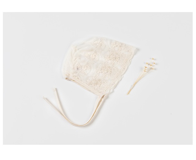※お洋服と同梱限定※【即納】<Happyprince>  Sharony lace baby bonnet