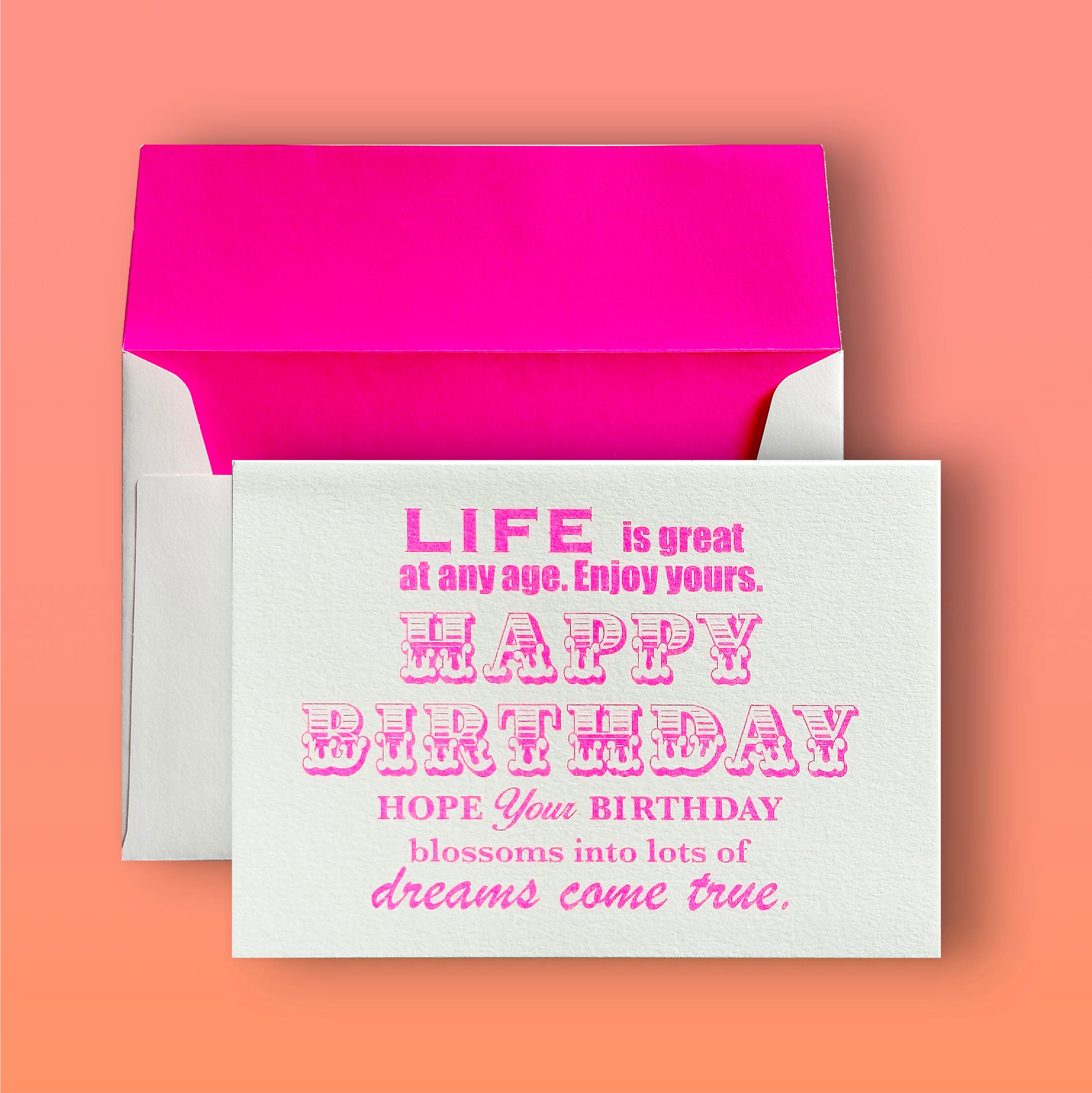 レトロなBIRTHDAY CARD ／retro04 蛍光Pink