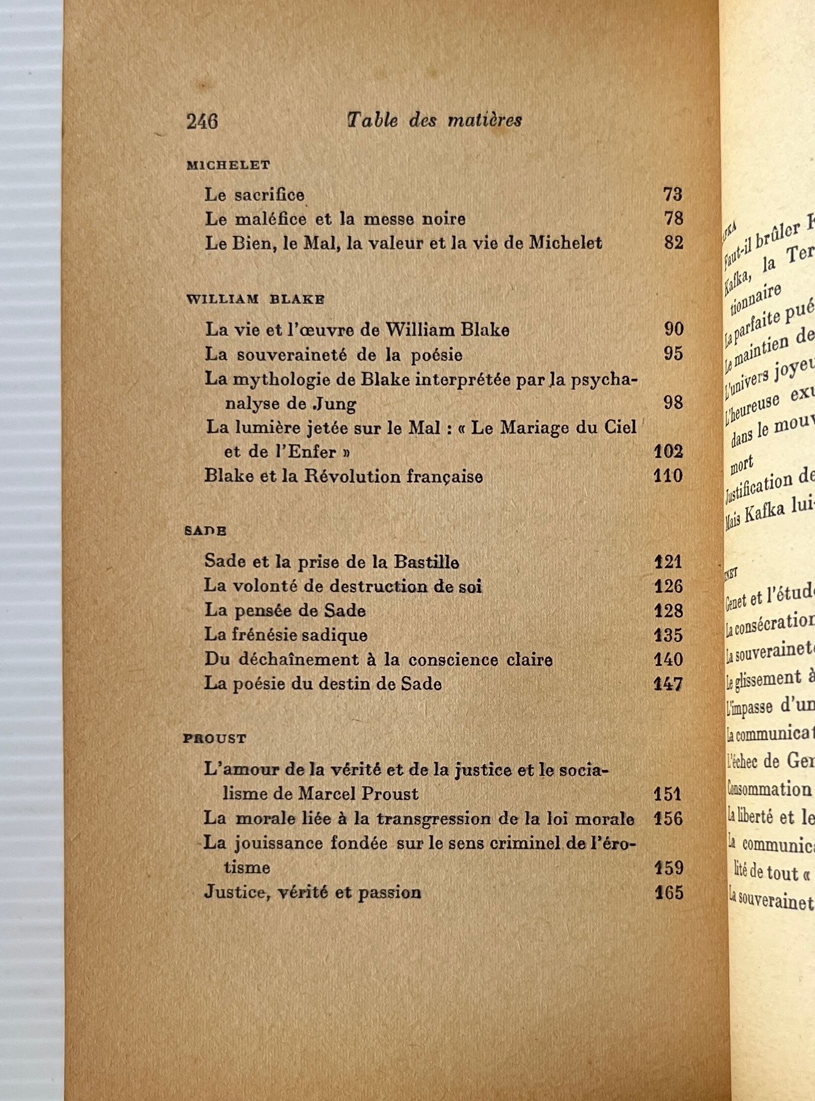 La litterature et le mal <Collection Idees> 文学と悪 / Georges Bataille ジョルジュ・バタイユ / Gallimard