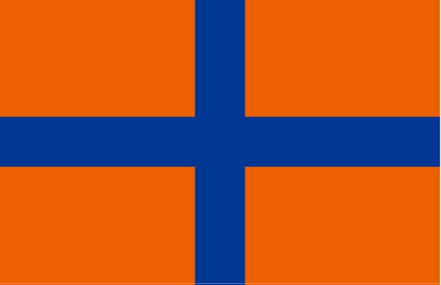 blue＆orange　十字型フラッグ