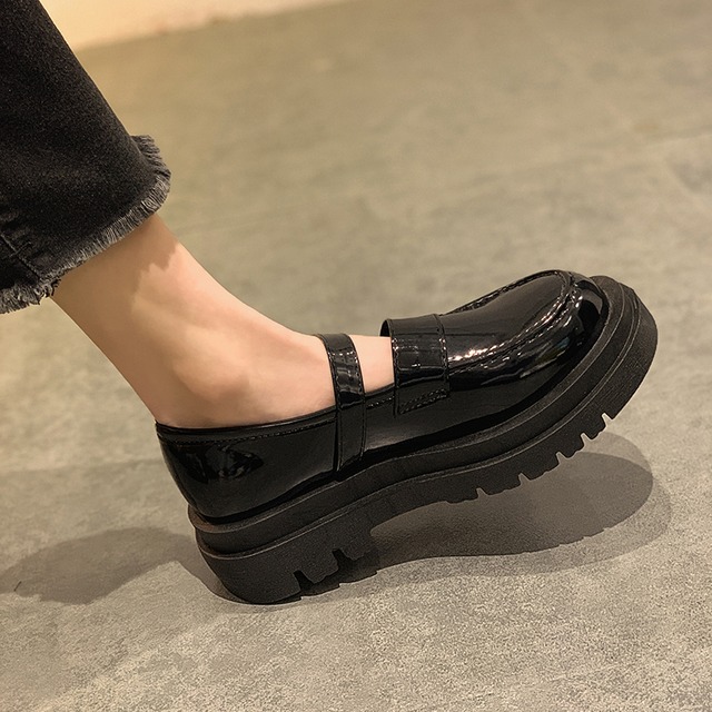 スタイルレザーバックルベルト スプリング 靴 シューズ ストリート 春物 ラウンドトー ハーネス フェイクシューズ52599100891