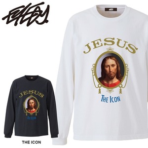 【 eye-460ls】EYEDY アイディー 大きいサイズ メンズ ロングTシャツ THE ICON JESUS ロンT 長袖 M L XL XXL XXXL Tシャツ デザイン プリント Tシャツ WHITE BLACK ホワイト ブラック キリスト