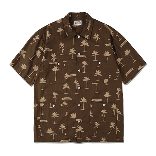 STANDARD CALIFORNIA #SD Palm Tree Shirt Fabric Designed By Jeff Canham Brown