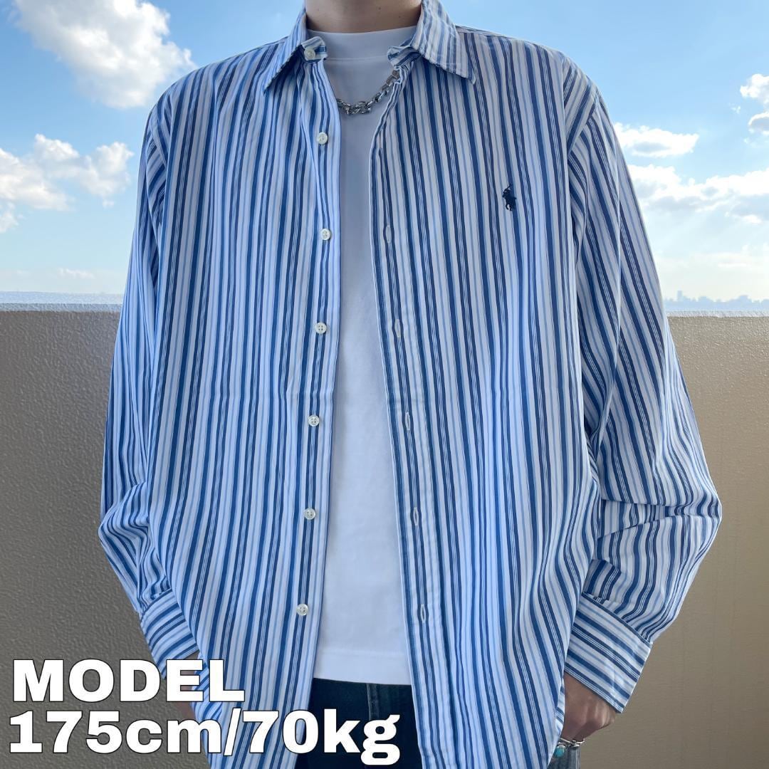 【希少】90s ラルフローレン パープル BDシャツ 刺繍ポニー XXLサイズ