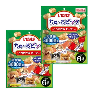 【在庫のみ】いなば ちゅ~るビッツ とりささみ ビーフ入り 12g×6袋 2個セット