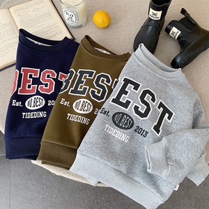 【BABY&KID】冬作厚手プリントラウンドネックスウェット