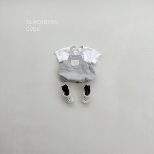 【BLACK BEAN】チェックサロペセット ブラック 60〜80cm