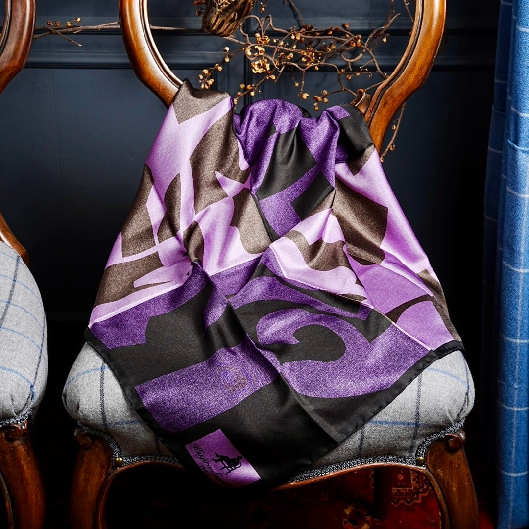Pure silk bandana PSET E26 PURPLE