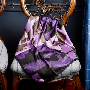 Pure silk bandana PSET E26 PURPLE