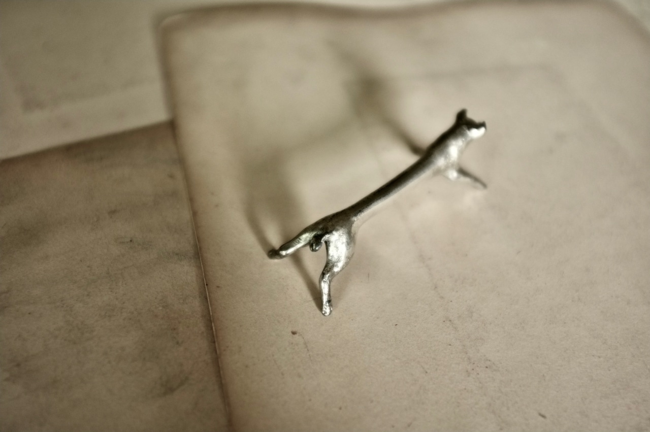 フランス 黙想する動物たちとカトラリーレスト 豚さん アンティーク