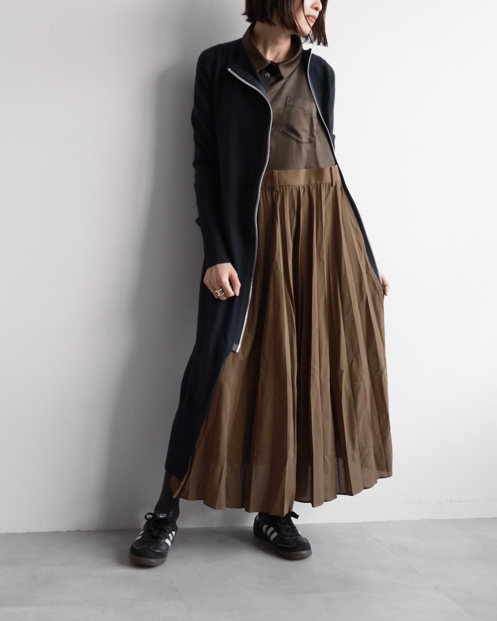 sacai SUITING MIX LAYERED KNIT DRESS | dear closet