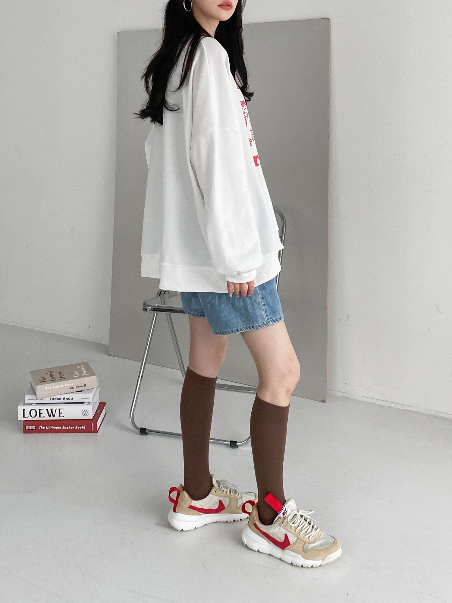 Deco Choice カジュアル イラスト カットソー ラウンドネック Tシャツ ゆったり カジュアル アメカジ イラスト 可愛い 着映え Lamitte Deco トレンド 韓国ファッション ショップ Base店