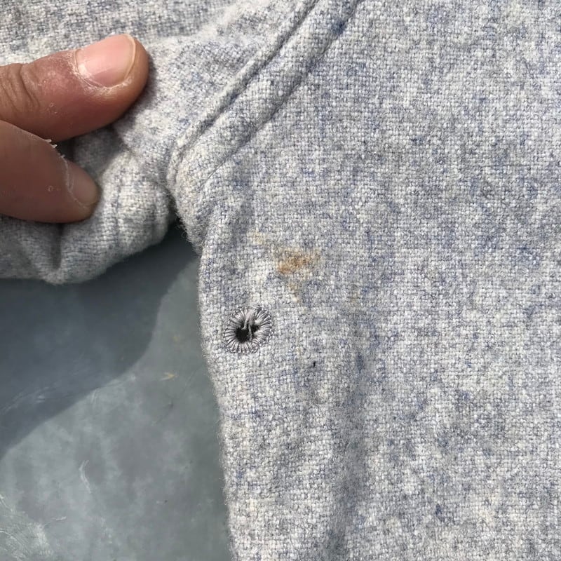 40's Rawlings ローリングス ウールベースボールシャツ グレー ブルー