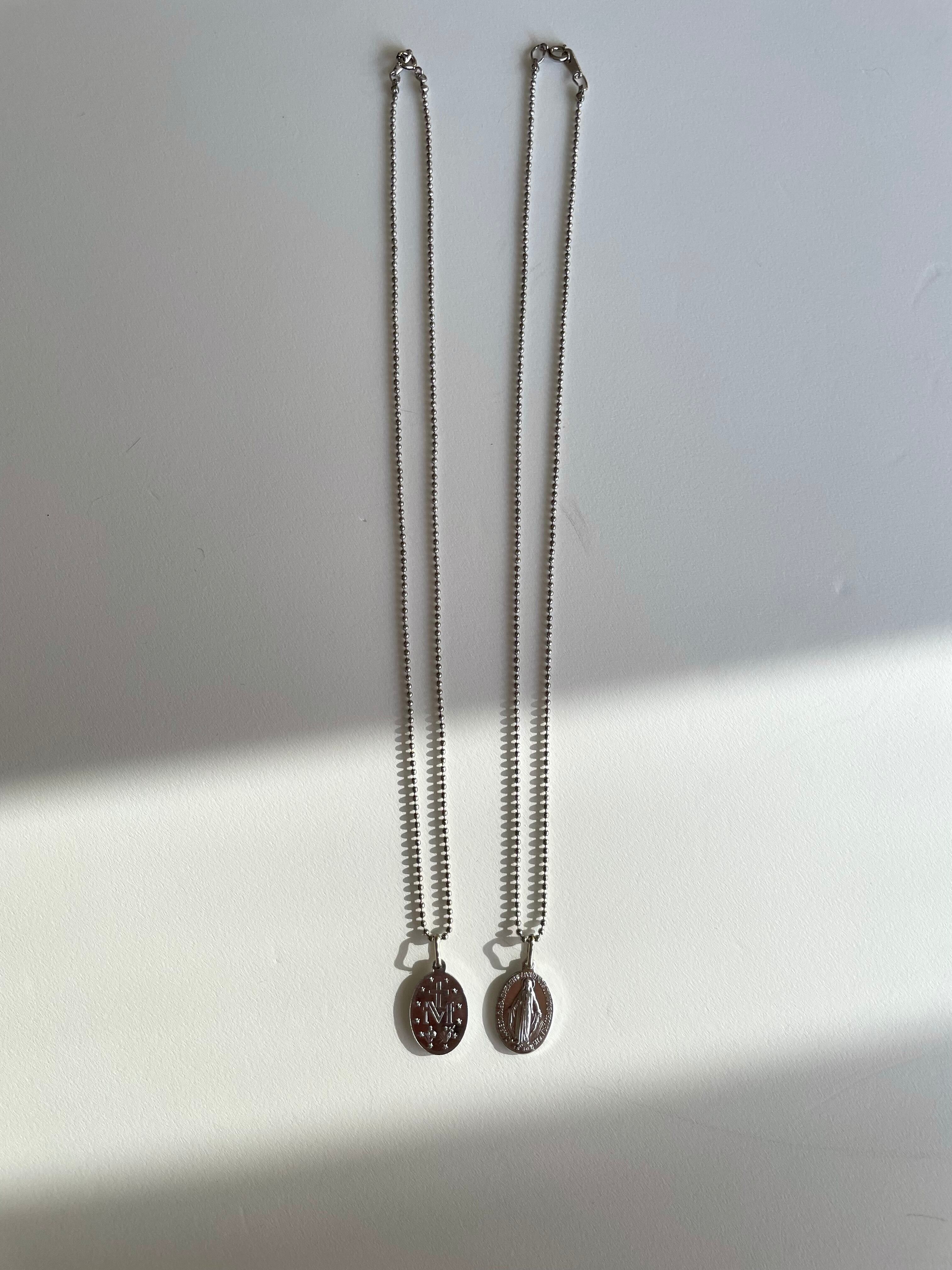 再入荷】奇跡のメダイのシルバーのボールチェーンネックレス | bouquet