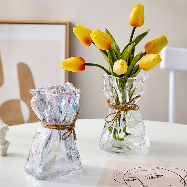 おりがみ風デザイン クリア フラワーベース 花瓶 Romary おりがみ風デザイン クリア フラワーベース 花瓶 Romary