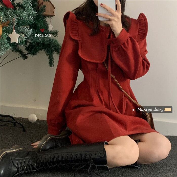 レッドドレス オータムウィンタースカート ウェスト薄手Aライン 秋物 冬物 モンロー58197590385