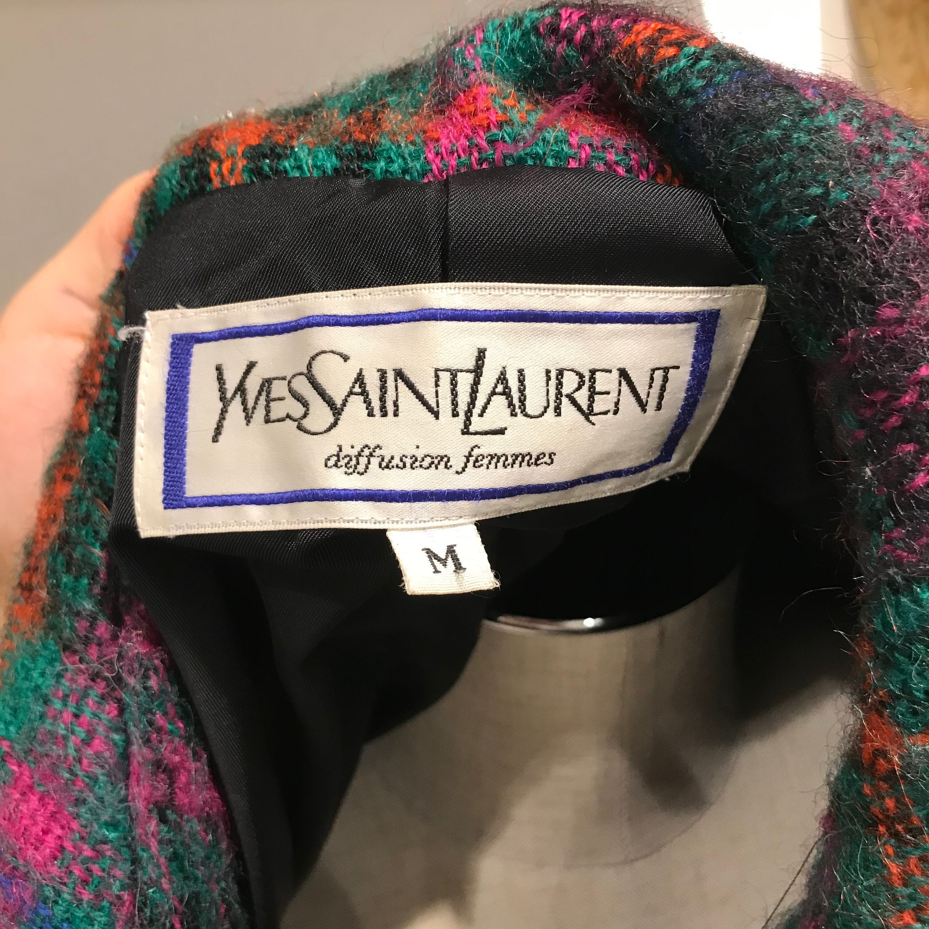 YSL/イブサンローラン/コート/ロングコート/チェック柄/丸襟 | ＵＴＡ５