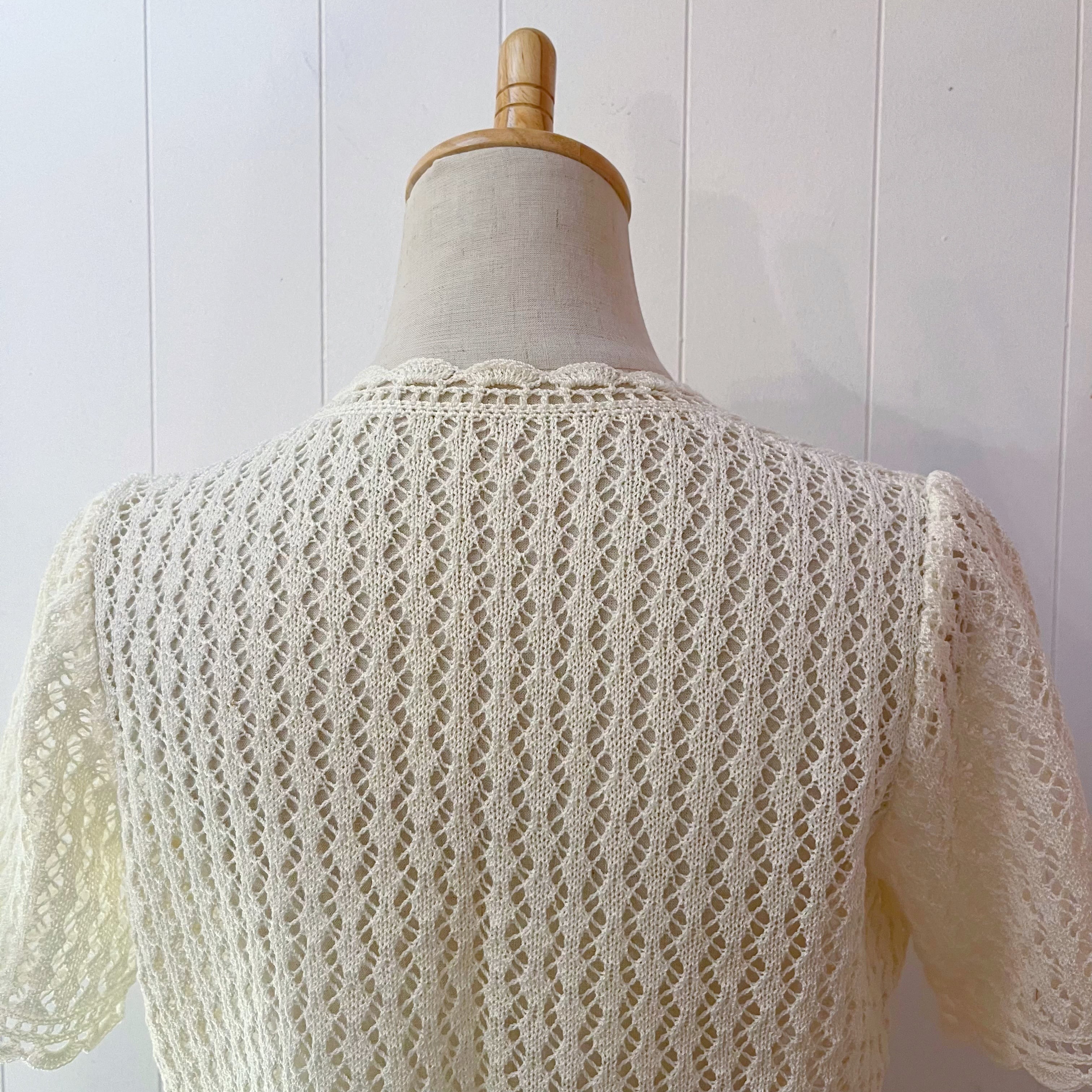 cream crochet knit bolero
